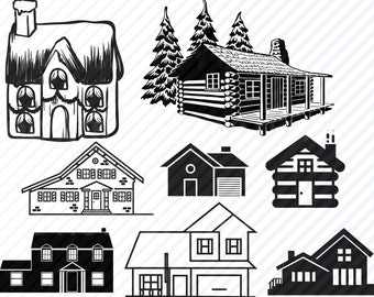 house silhouette etsy