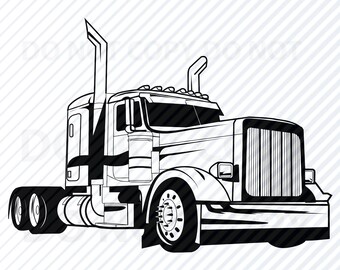 Download Semi Truck Svg Etsy