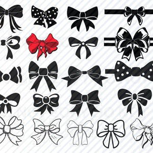 Nastro fiocchi SVG File immagini vettoriali Silhouette - Hair Bow svg Clipart - Papillon SVG FilesSVG - Eps, Papillon Png, Dxf bow Clip Art