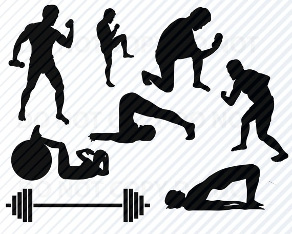 Download Gym Workout Svg Bundle People Exercise Silhouette Clip Art Etsy