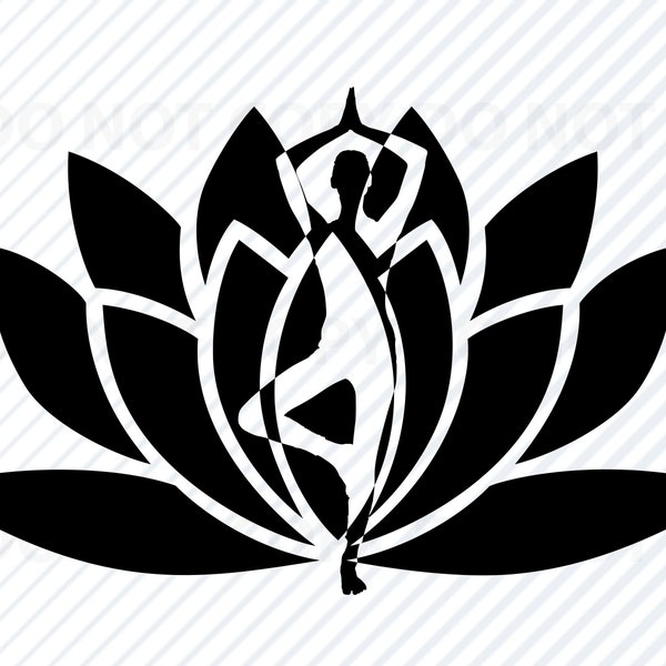 Yoga  Lotus SVG Silhouette - Woman yoga Vector Images Clipart  SVG files  - Yoga logo Lotus flower - Eps, Png ,Dxf  - Clip Art