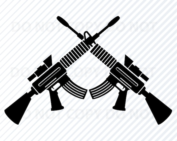 Machine Guns SVG Files for Cricut Black & White Vector | Etsy