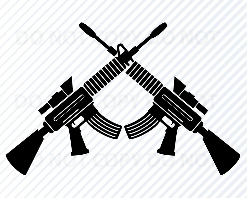 Download Machine Guns SVG Files for Cricut Black & White Vector | Etsy