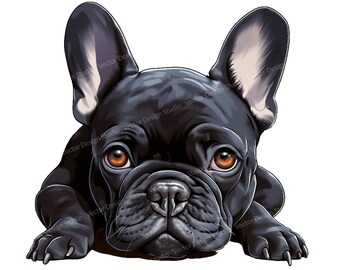 Sleeping French Bulldog PNG Clipart, Frenchie T-Shirt Design (Digital Download)