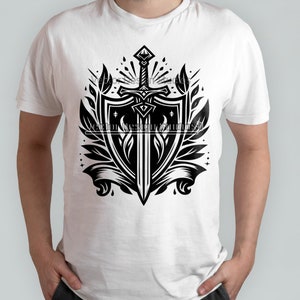 Sword and Shield Vector, Coat of Arms Logo Clipart (SVG & PNG) image 2
