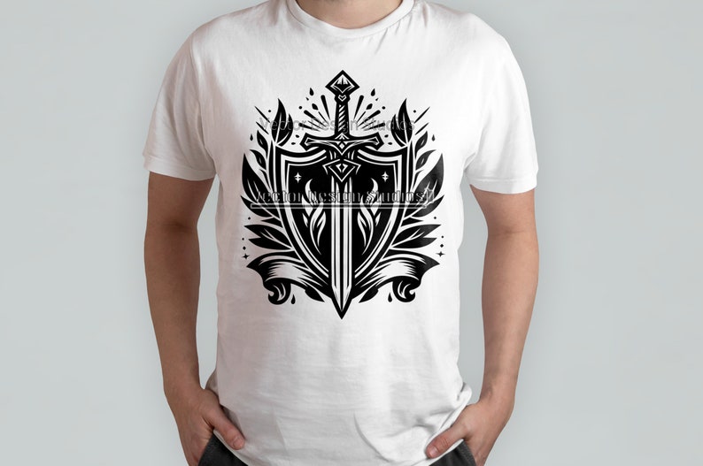 Sword and Shield Vector, Coat of Arms Logo Clipart (SVG & PNG) image 2