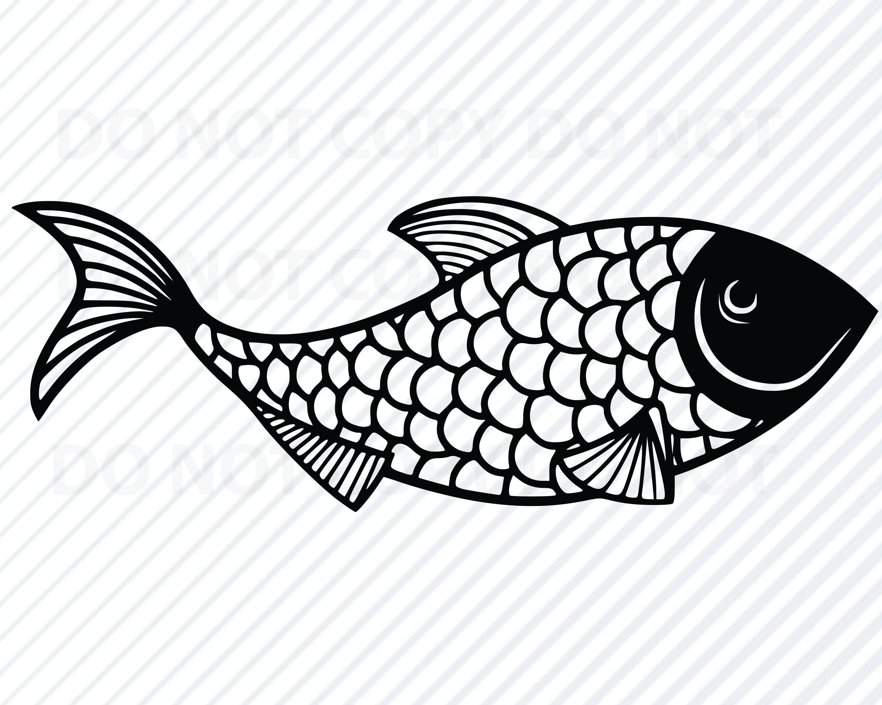 Download Fish Svg Files Vector Images Silhouette Black White Etsy