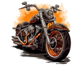 Motorcycle Png Graphic for Sublimation, Motorcycle Chopper Clip art, Mug & T shirt Design sublimation image, Biker clipart