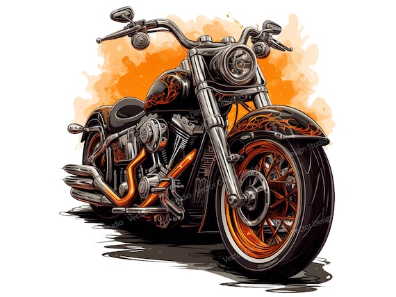 Motorcycle Png Graphic for Sublimation, Motorcycle Chopper Clip art, Mug & T shirt Design sublimation image, Biker clipart