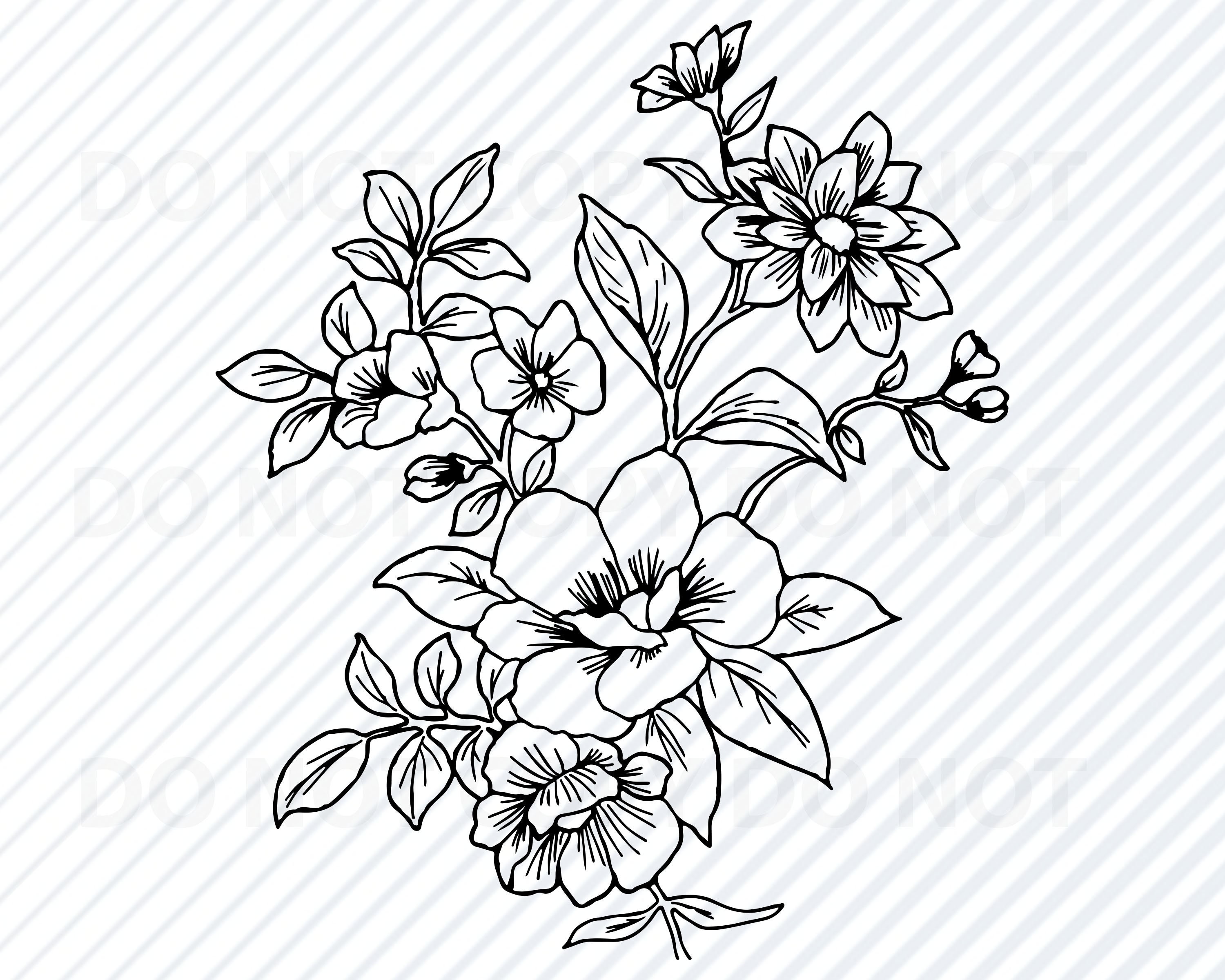 Blooming Flower 2 SVG Files for cricut Flower Vector Images | Etsy