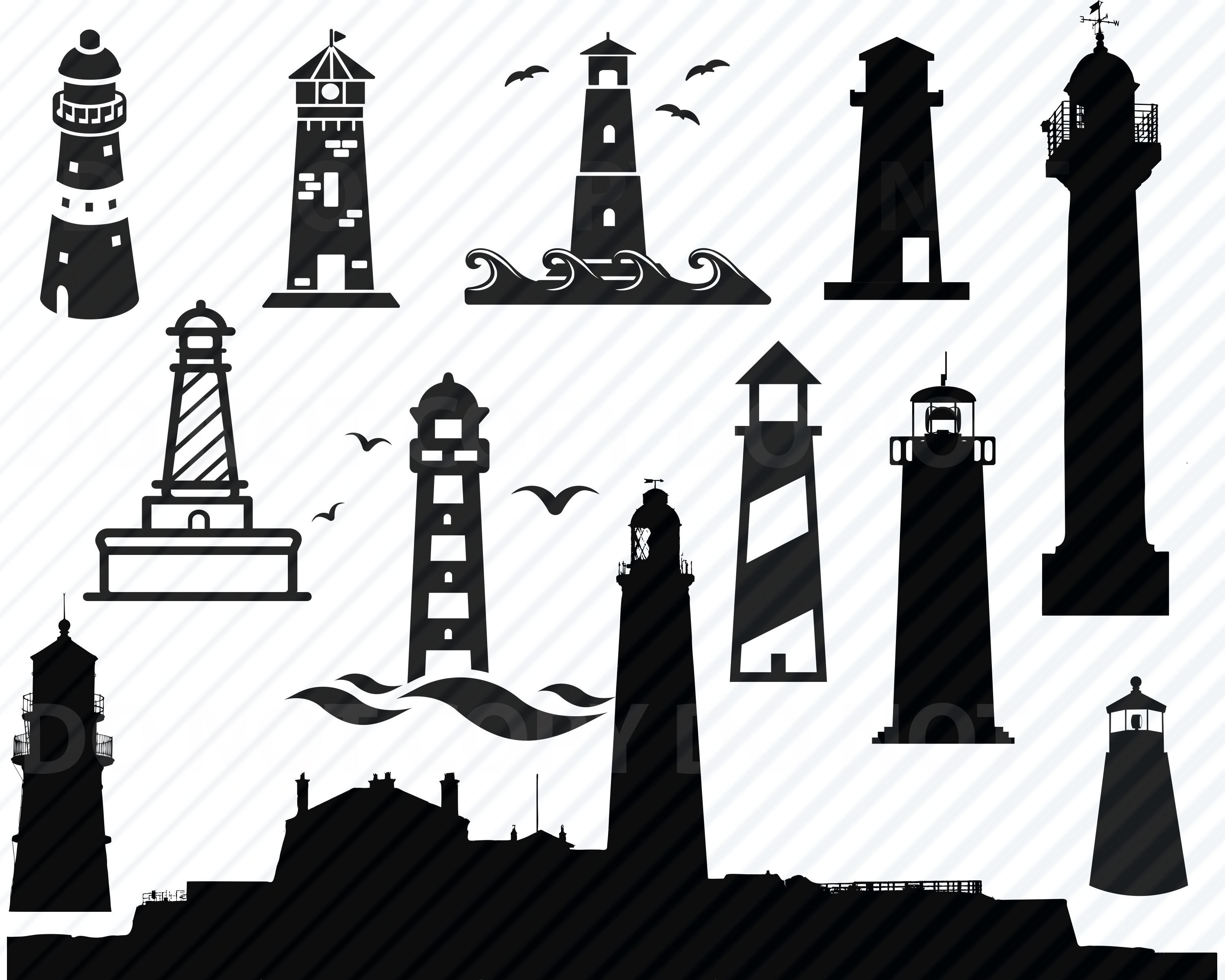 Download Lighthouse SVG Bundle Nautical Vector Images Silhouette ...