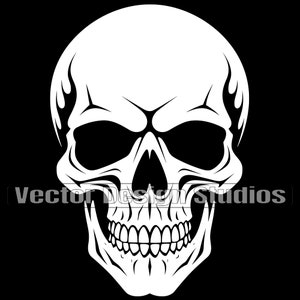 Skull Head Svg & PNG Files, Skeleton Skull Clipart, Halloween Silhouette Vector Image, SVG Shirt Design Graphic, Transparent Background,