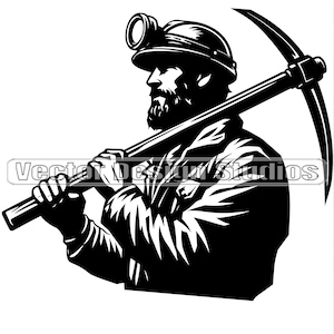 Arquivos Svg e PNG de mineiro, clipart vetorial de silhueta de mineiro de carvão, SVG de mineração de ouro para camisas, imagem Svg de mineração dos EUA, download digital de clipart
