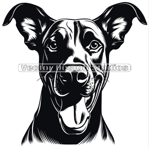 Doberman Head SVG File, Doberman Pinscher Face Profile PNG, Dog Vector Images Clipart, Dog Breed SVG Image, Cut File Digital Download