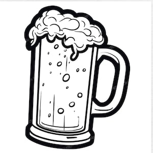 Beer Mug SVG File - Beer Glass Vector Images, Foaming beer Silhouette, 0ctoberfest SVG design, drinking svg ClipArt