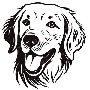 Golden Retriever hoofd SVG-bestand - Golden retriever vector afbeeldingen clipart hond SVG afbeelding voor logo