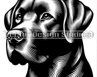 Labrador Retriever Head SVG, Dog Silhouette Clipart (Digital Download)