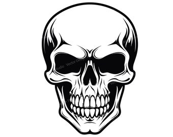 Skull SVG - Laughing Skull Vector Images, Shirt Design SVG Files, Halloween skull Clipart, Funny Skeleton head Image, Digital Download