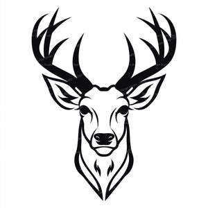 Deer Head  Svg & PNG Files, Buck Hunting Clipart, Silhouette Vector Image, SVG Hunters Design Graphic, Transparent Background Print file