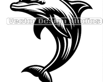 Dolphin SVG, Jumping Logo Design, Nautical Clipart (Digital Download)