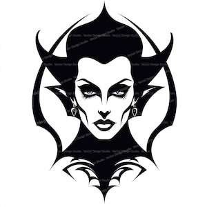 Girl Vampire Svg & PNG Files, Woman Vampiress Clipart, Silhouette Vector Image, Scary SVG Shirt Design Graphic, Transparent Background