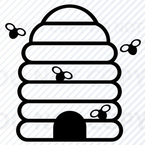 Bee Hive SVG Files- Bee Vector Image Silhouette Clip Art Bumblebee SVG Files Eps, Honey Bee Png, dxf ClipArt Honey comb svg