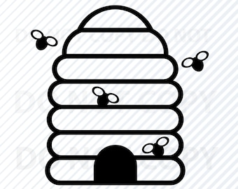 Bee Hive SVG Files- Bee Vector Image Silhouette Clip Art Bumblebee SVG Files Eps, Honey Bee Png, dxf ClipArt Honey comb svg