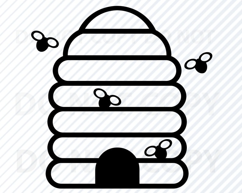 Download Bee Hive SVG Files Bee Vector Image Silhouette Clip Art | Etsy
