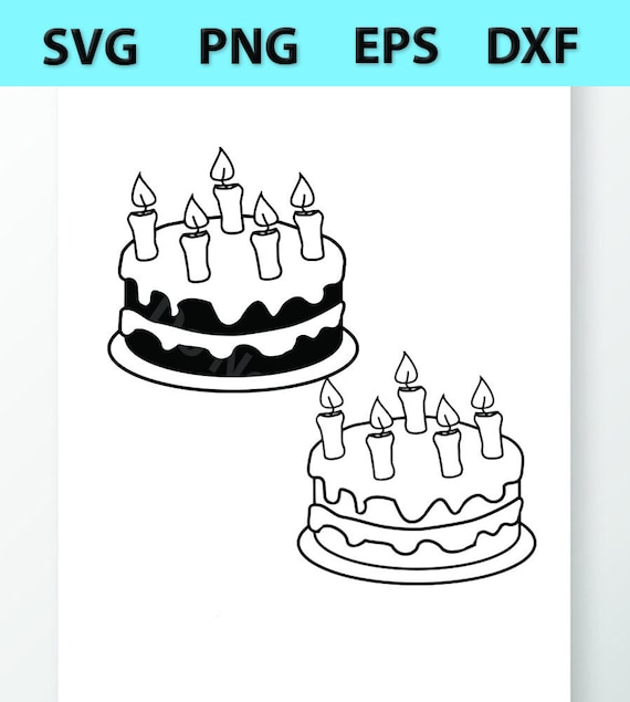 Birthday Cake Svg Files Vector Images Clipart Vinyl Cutting Etsy
