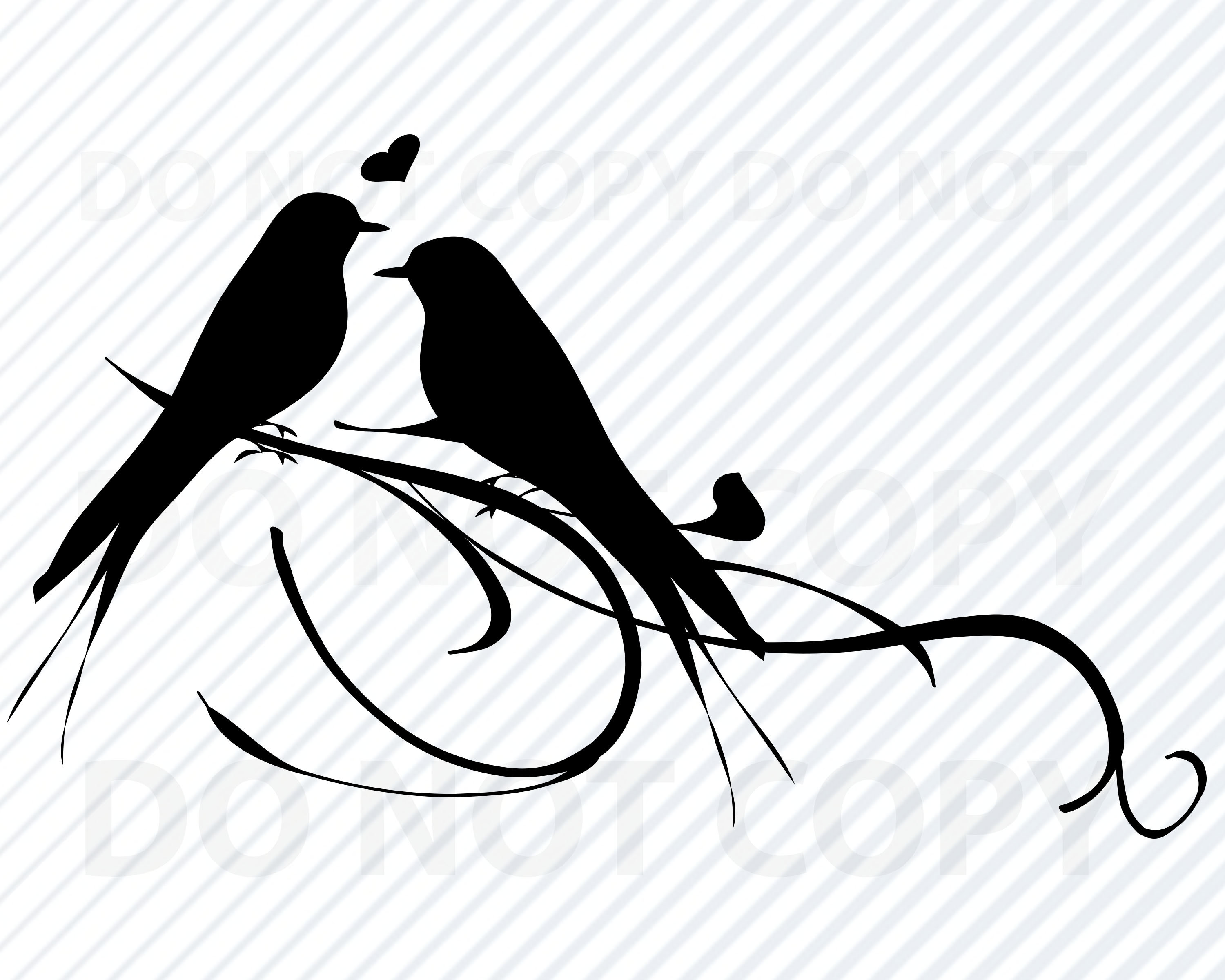 Love Birds Silhouette Clip Art