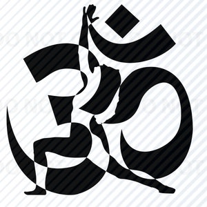 Yoga Symbol SVG Silhouette - Woman yoga Vector Images Clipart SVG files - Yoga om logo Silhouettes - Eps, Png ,Dxf - Clip Art