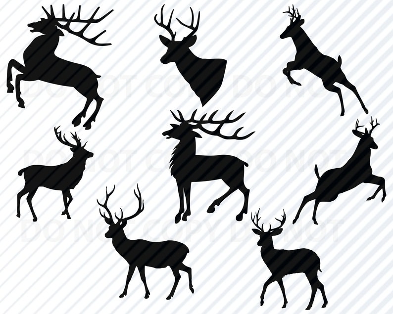 Download Reindeer SVG Files For Cricut Deer Silhouette Clip Art | Etsy