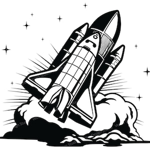 Rocket Ship SVG File, Vector Images SVG Silhouette - Rocket launch Clipart - Space Image - Rocket ship