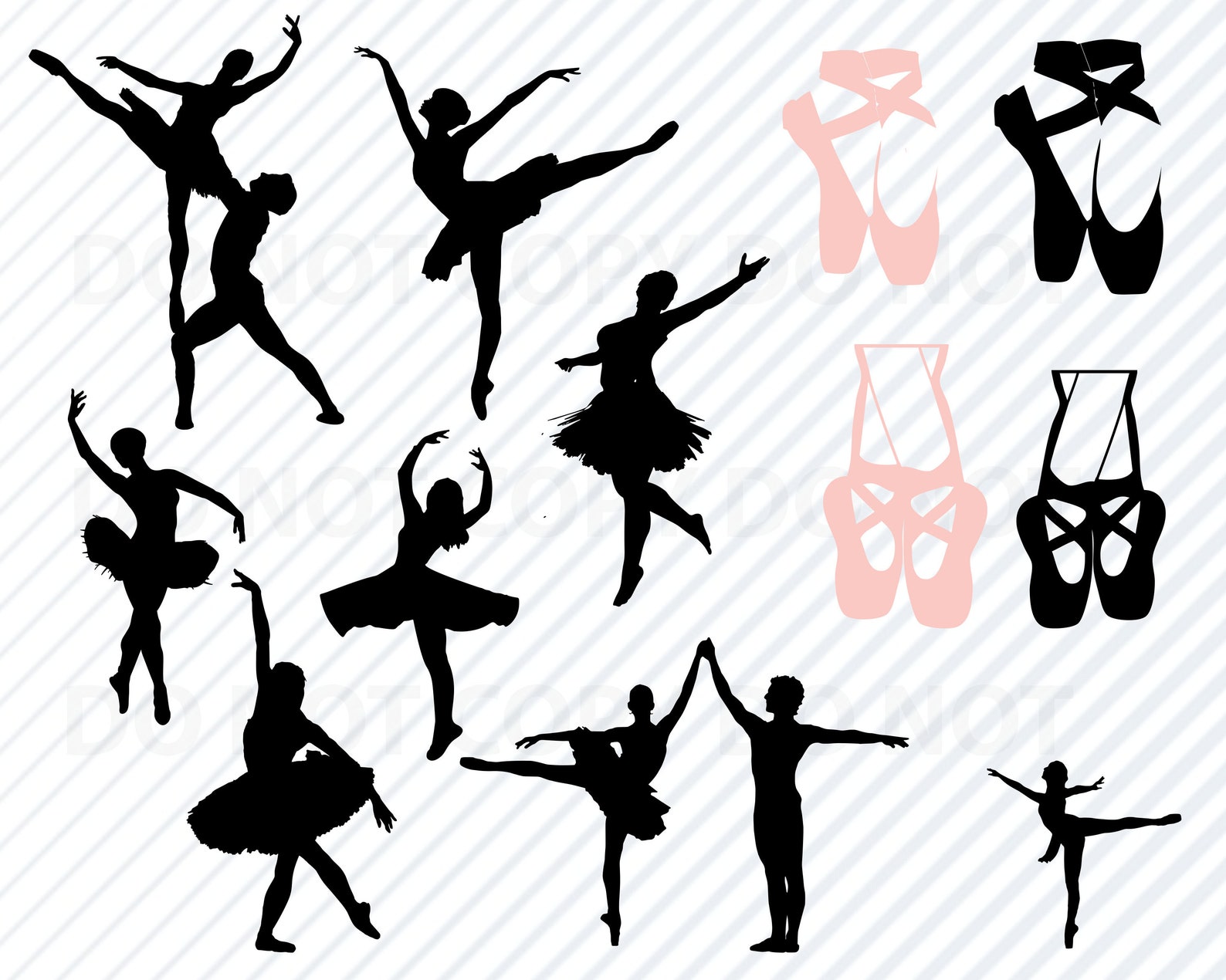 ballet svg ballet svg bundle silhouette clip art ballet shoes svg files for cricut- eps, png, dxf clipart girls dance images bal