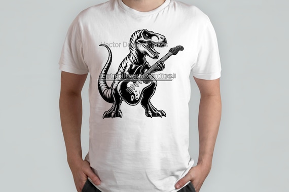 T-rex Guitar SVG, Tyrannosaurus Rex Clipart, Dinosaur Sublimation