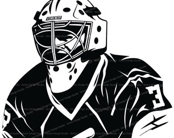 Hockey Goalie Svg & PNG Files, Winter Sports Clipart Silhouette Vector Image, SVG Shirt Design Graphic, Transparent Background print