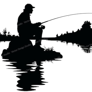 Fichier Svg pêche homme Image - pêche Silhouette - pêche logo - SVG pêcheur svg