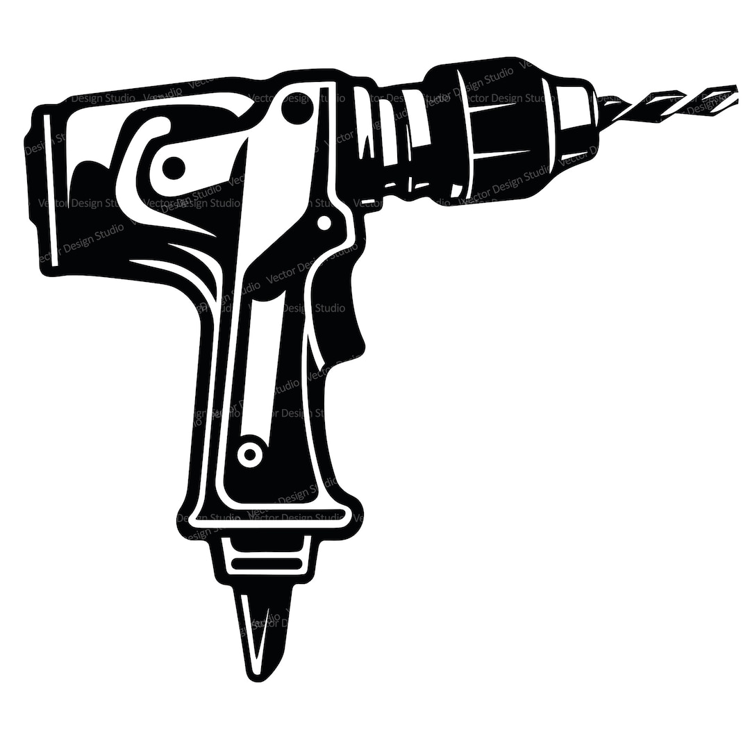 Drill Svg & PNG Files, Construction Power Tools Clipart Silhouette
