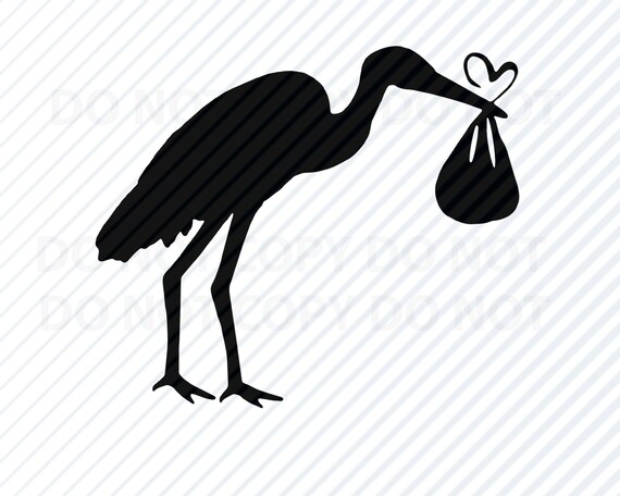 Download Stork With Baby Svg Files Bird Vector Images Clipart Svg Etsy