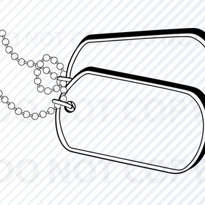 Dog Tags SVG-bestand - militaire Clipart - SVG-bestanden - militaire PNG Eps, Dxf - Clip Art Dog Tags gesneden bestanden cnc-bestanden voor lasersnijder