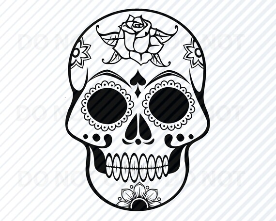 Download Sugar Skull Svg Day Of The Dead Skull Vector Images Etsy