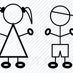 Download Stick Figures Svg File For Cricut Stick Boy Clipart Svg Etsy