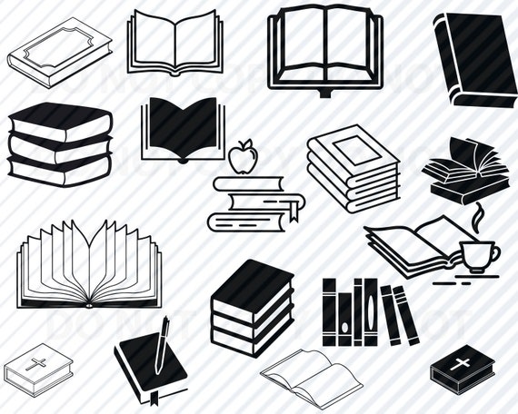 Download Book SVG Bundle Books Vector Images Silhouette Clip Art | Etsy