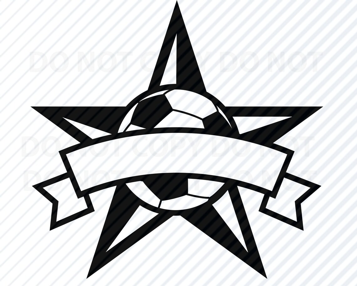Soccer Ball Ribbon SVG Soccer Balls Logo Vector Images Etsy