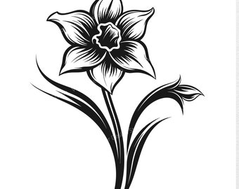 Narciso SVG – Fiore di nascita di marzo, immagine vettoriale floreale (download digitale)