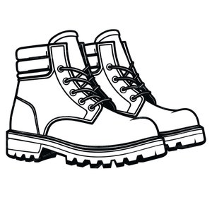 Work Boots Svg & PNG Files, Construction Worker Boots Clipart Silhouette Vector Image, SVG For T shirt Design Transparent Background print