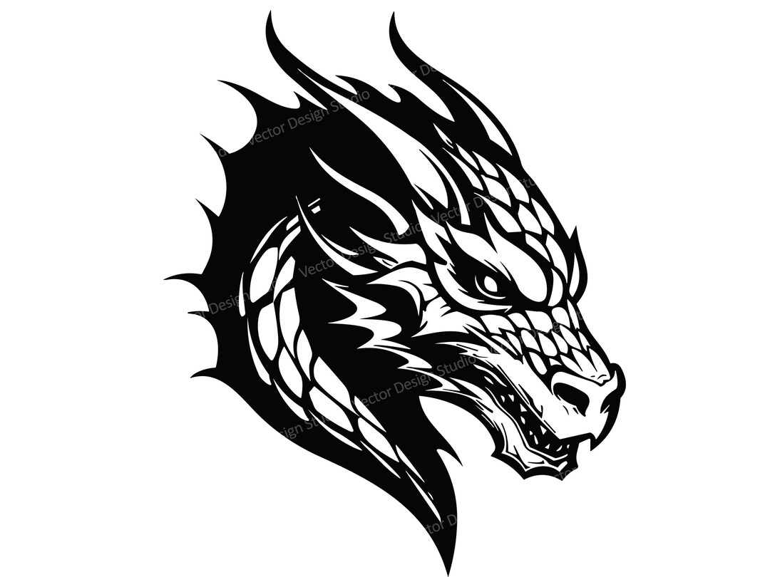 Dragon Head Svg File Graphic Dragon Head Logo Vector Image - Etsy