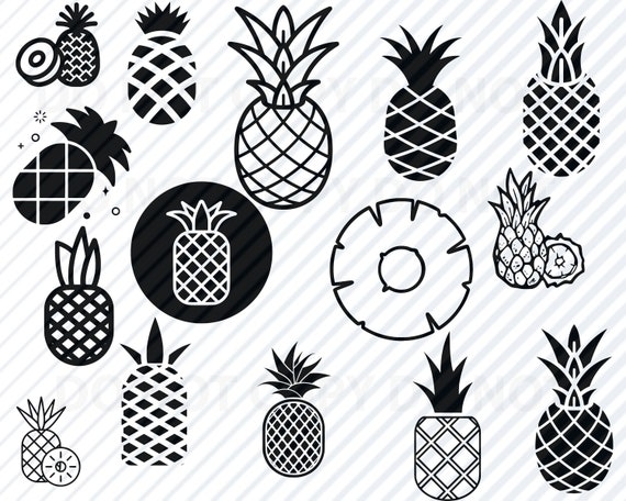 Pineapple Svg Bundle Fruit Vector Images Silhouette Clip Art Etsy