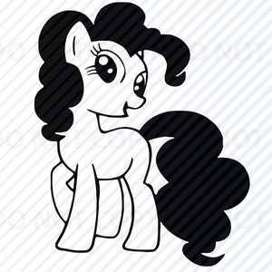 Baby Pony SVG - Cartoon Pony Vector Images - Unicorn Clip Art SVG Files  Eps, Png, dxf Stencil ClipArt Silhouette black & white