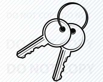 House Key SVG Files  - Keys Vector Images Clipart - Keyring png -Eps, Png ,Dxf  Stencil t car keys clip art files for silhouette